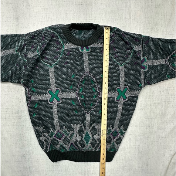 80s 90s Vintage Sweater black,purple,grey,aqua - Picture 6 of 9